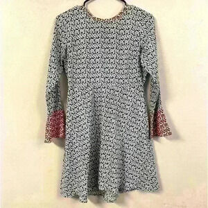 Loft two tone floral long sleeve dress petite 2